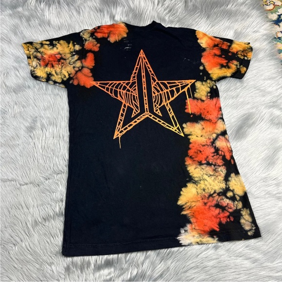 Jeffree Star Cosmetics Black Orange Tie Dye Logo T Shirt Size Small - Picture 2 of 13